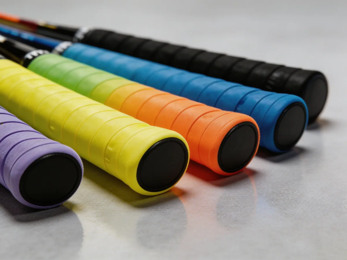 Custom racket grips in multiple colors