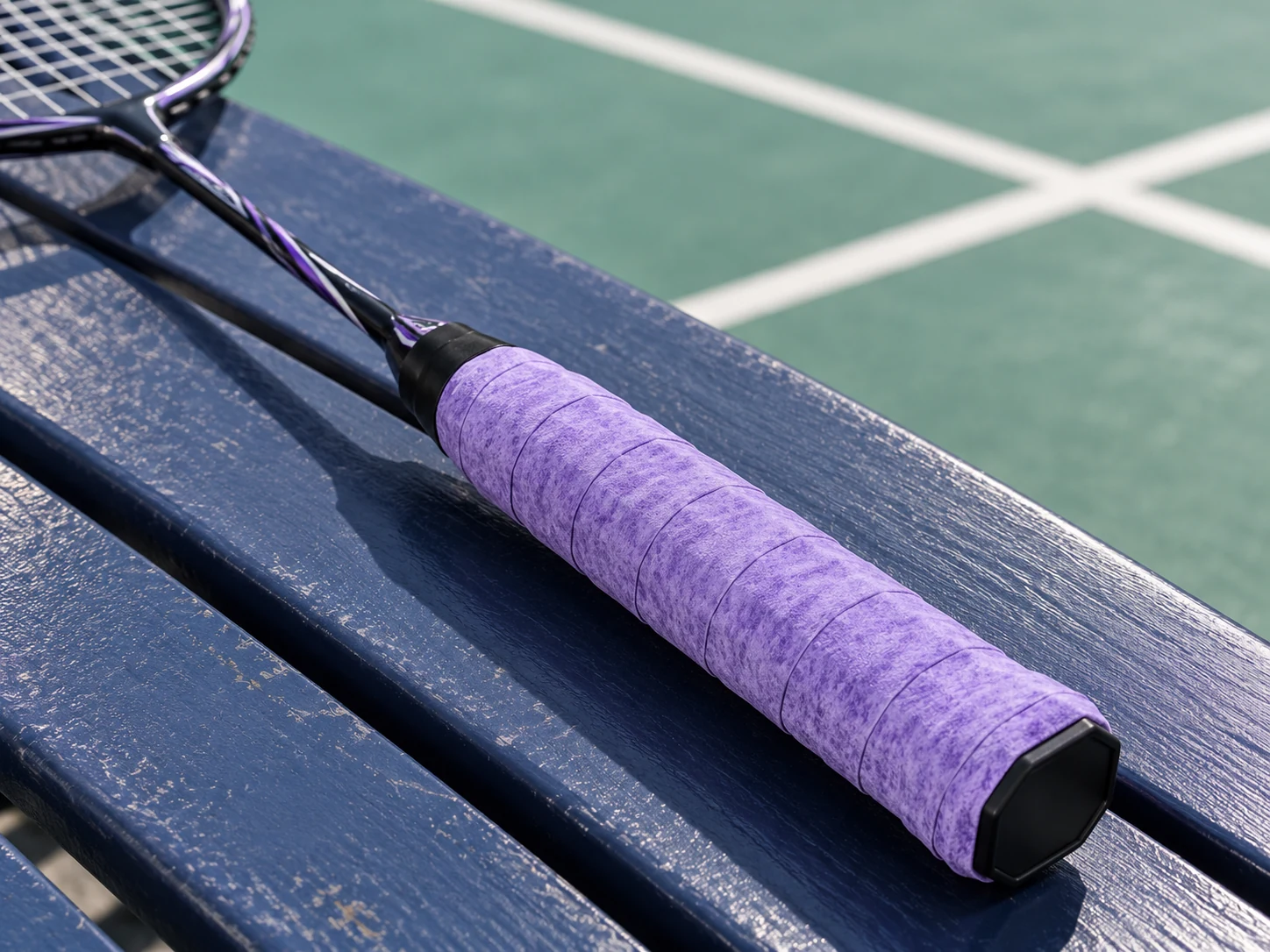 OG-D02 sanded dry overgrip on a tennis racket