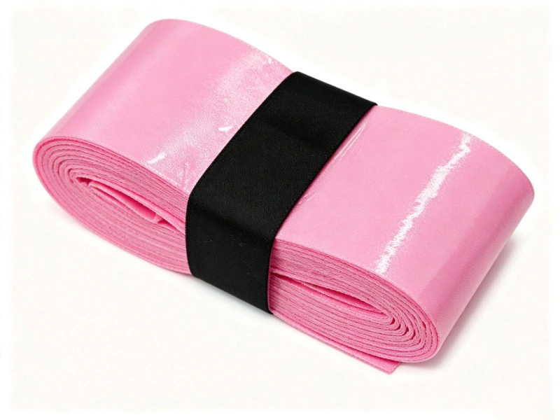 OG-T01 pink soft tacky overgrip roll with black band