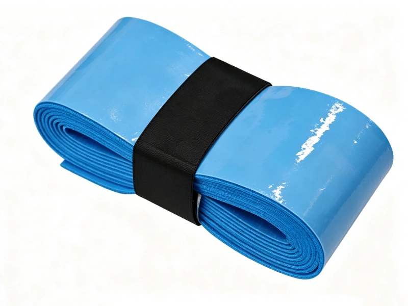 OG-T07 blue soft elastic tacky overgrip roll with black band
