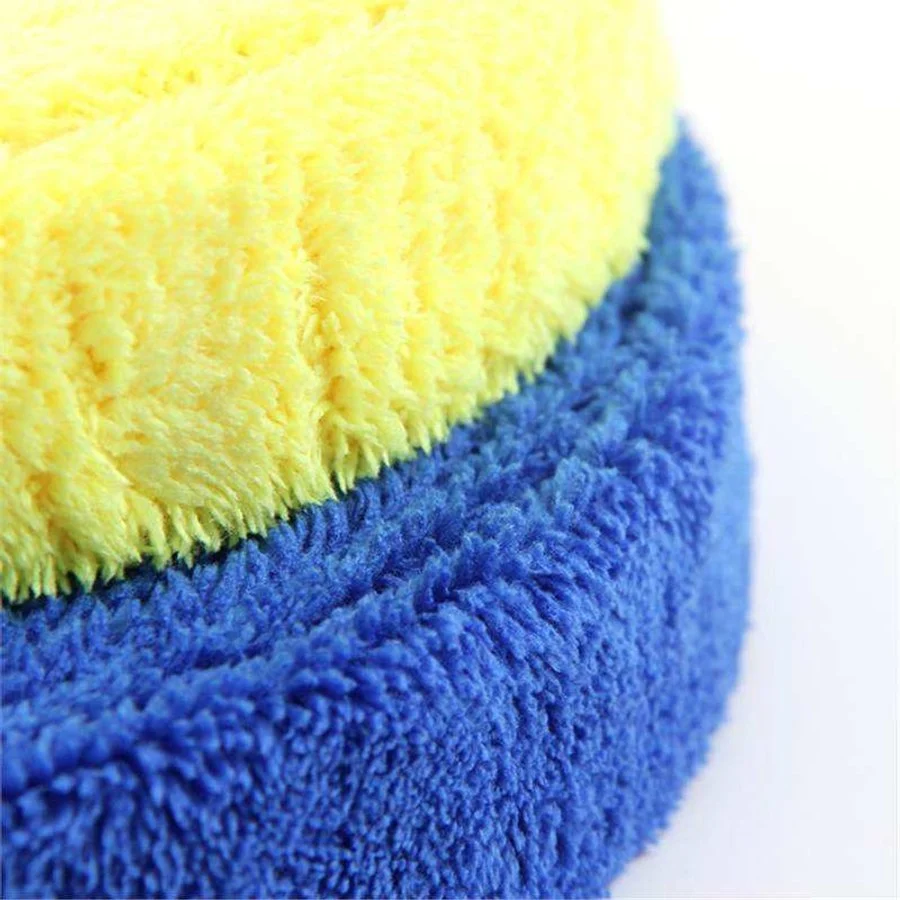 Primer plano del overgrip de toalla de superfibra amarillo y azul OG-TW01