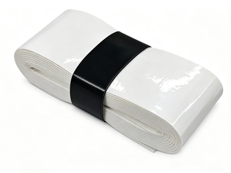OG-WT01 white wet tacky overgrip roll with black band