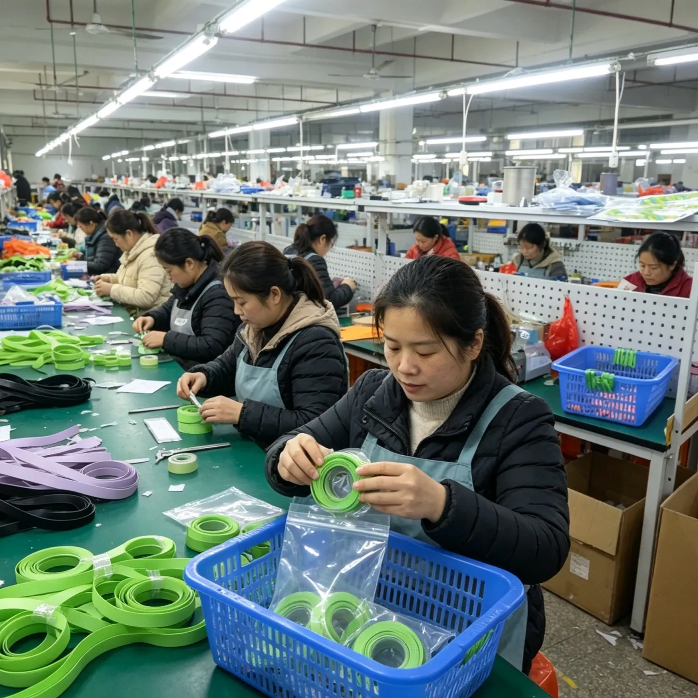 Automated racket grip production line