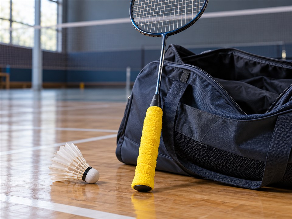 Badminton equipment and grip application scene