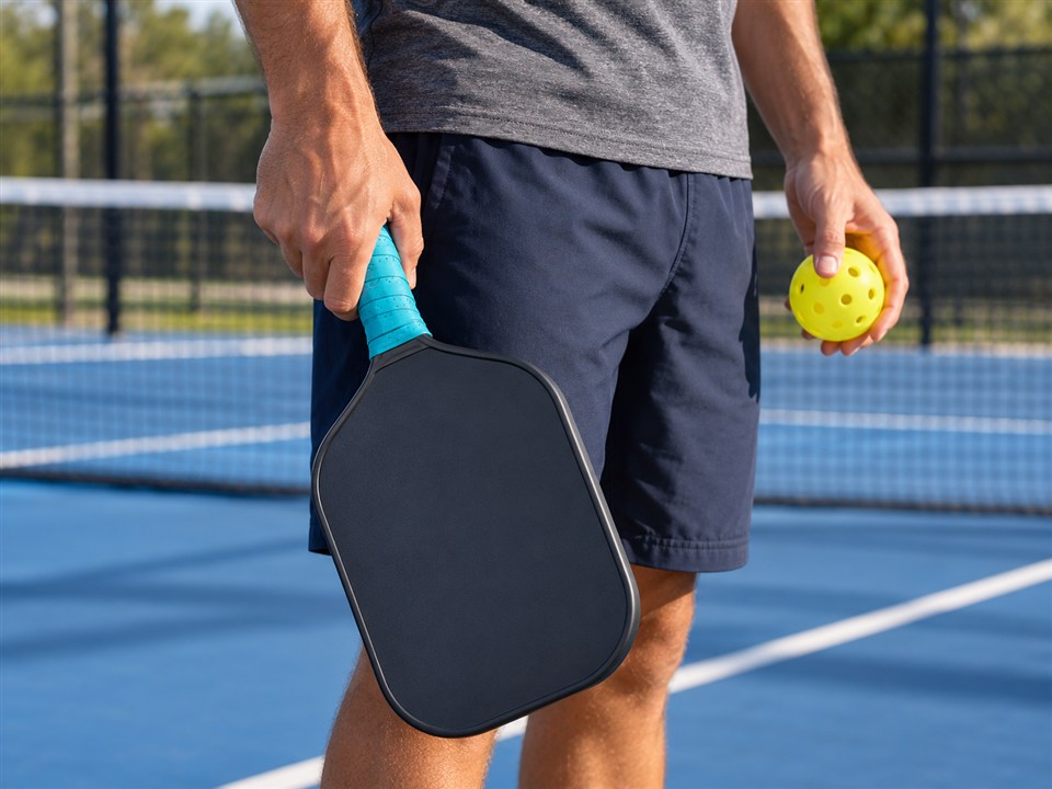 Pickleball equipment and grip application scene